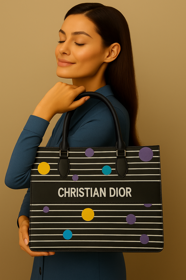COLOR SPLASH TOTE-POLKA DOTS