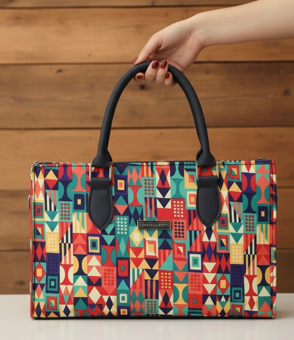 COLOR SPLASH TOTE-GEOMETRICAL