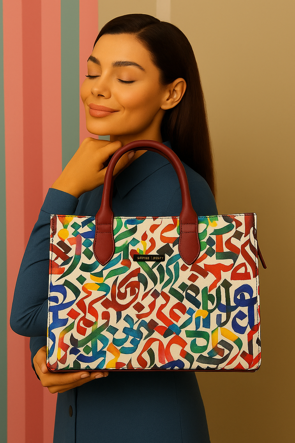 COLOR SPLASH TOTE-CALLIGRAPHY