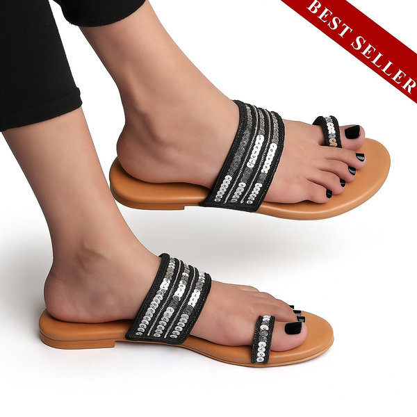 SITARA Traditional Kohlapuris- BLACK